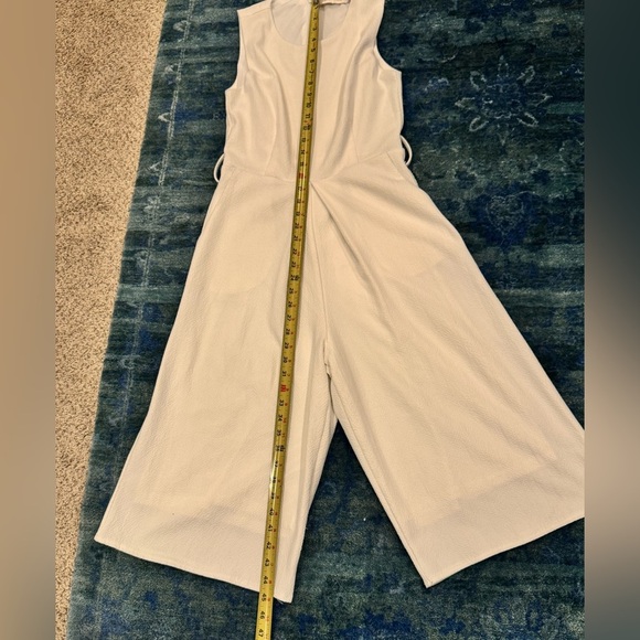 Bishop + Young White Jumpsuit Quiet Luxury Wide Leg Clean Girl Aesthetic - Picture 7 of 9